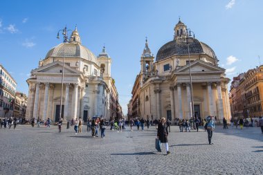 Roma 'daki Piazza del Popolo, İtalya