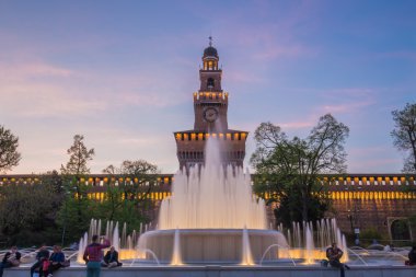 Sforza Castle or Castello Sforzesco in Milan, Italy.