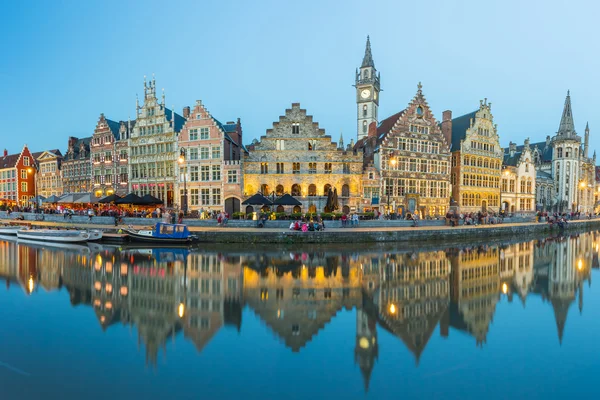 Vista panoramica di Gand la città medievale in Belgio — Foto Stock