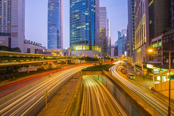 Long exposure street view of Hong Kong, China — Stock Photo, Image