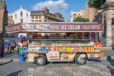 The mobile stall or tabacchi in Rome, Italy