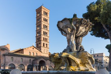 The ancient foutain in Rome, Italy