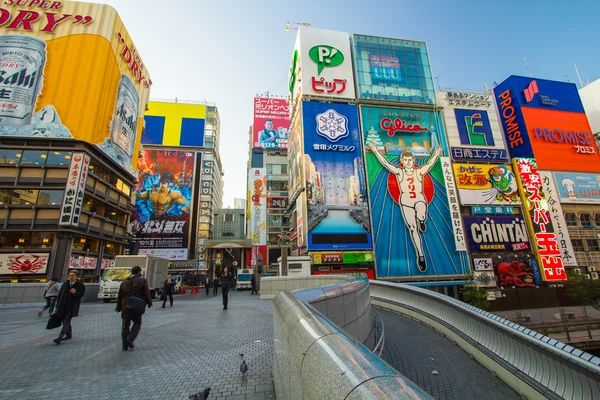 Vista del canal Dotonbori de Osaka, Japón — Foto de Stock