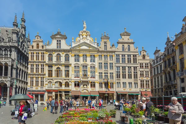Guildhalls na Grand Place em Bruxelas, Bélgica — Fotografia de Stock