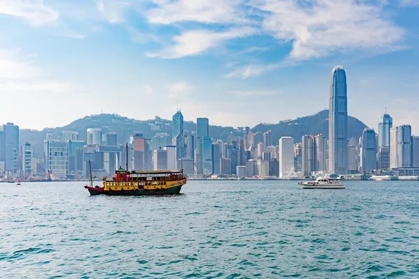 Hong Kong Victoria puerto y ciudad de fondo — Foto de Stock