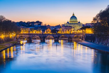 The Vatican City State view from Rome clipart