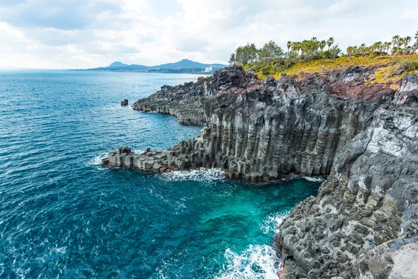 Jungmun Daepo sahil Jusangjeolli Cliff Jeju Adası, Güney Kor