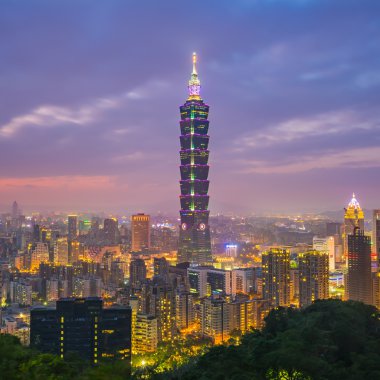 Tayvan Taipei manzarası, gece