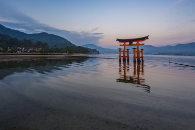 Torii kayan kapı Miyajima, Japonya
