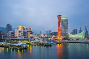 Japonya'nın Kobe bağlantı noktası Tower'da manzarası