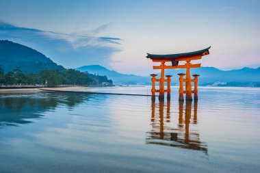 Torii kayan kapı Miyajima, Japonya