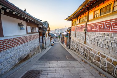 Bukchon Hanok tarihi bölgesinde Seoul, Güney Kore