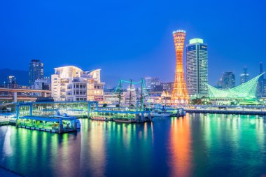 Japonya'nın Kobe bağlantı noktası Tower'da manzarası