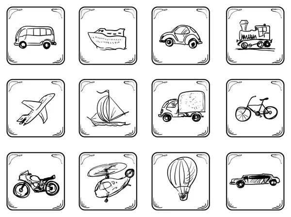 Iconos de transporte — Vector de stock