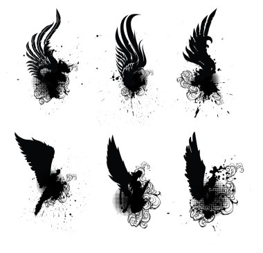 Kanatları grunge Set