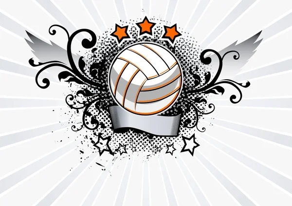 Emblema de voleibol — Vector de stock