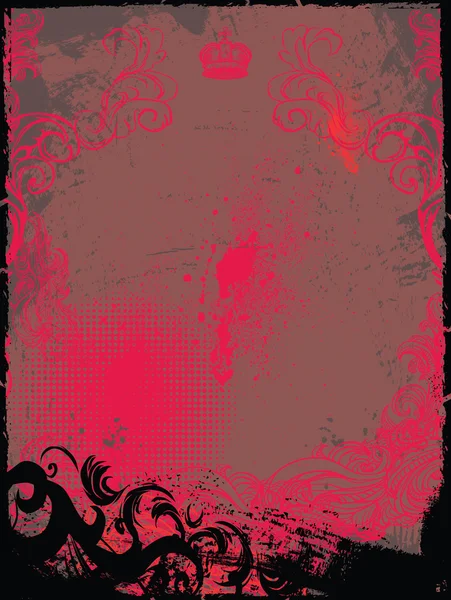 Grunge et fond floral — Image vectorielle