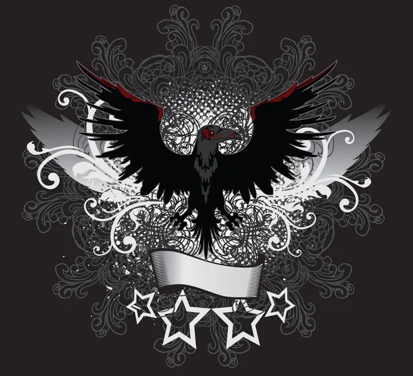 Emblème de corbeau foncé — Image vectorielle