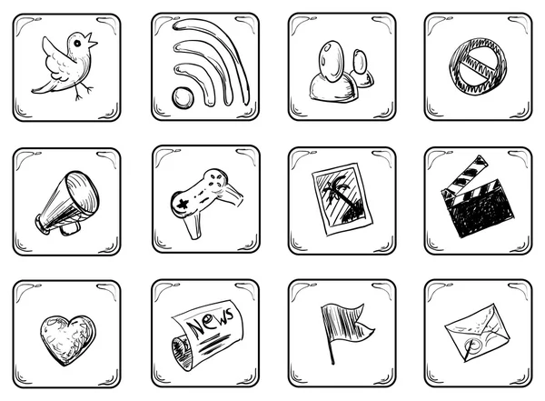 Doodle pictogrammen set — Stockfoto