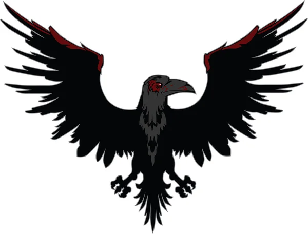 Corbeau noir en colère — Image vectorielle