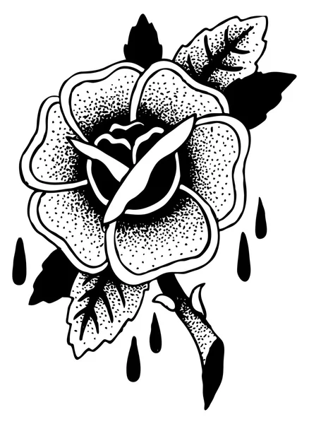 Skica Tattoo růže — Stockový vektor