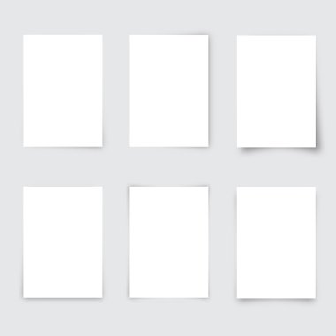 A4 kağıt gölgeler ile vektör ayarla.