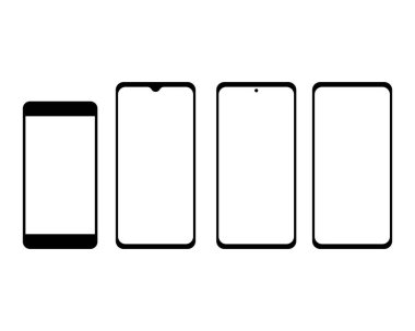 Farklı akıllı telefonlar seti, vektör çizimi