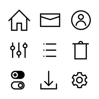 Farklı tarayıcı simgeleri kümesi, vektör illüstrasyonu