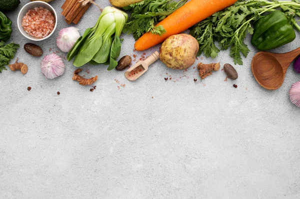 Platta Grönsaker Mix Med Kopieringsutrymme — Stockfoto