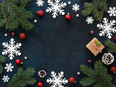 Kopya alanı olan Noel köknar dalı