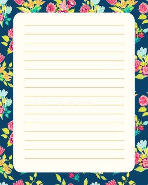 Çiçekli vektör illüstrasyonu