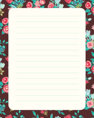 Çiçekli vektör illüstrasyonu