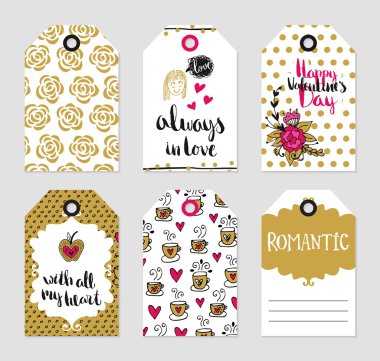 Vektör Etiketler kümesi love Tema