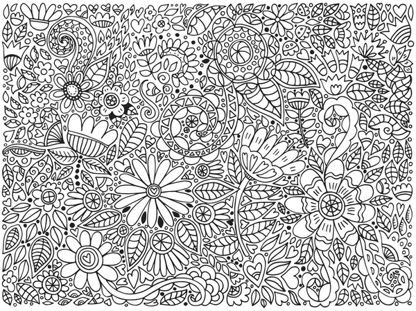 Modèle de doodle floral — Image vectorielle