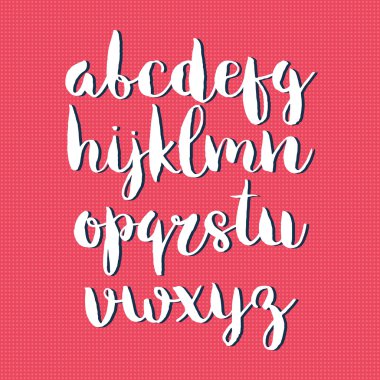 elle çizilmiş vektör alfabesi