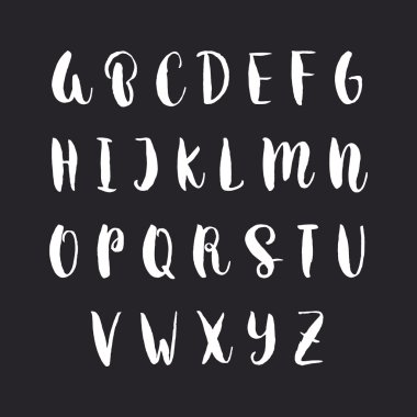 elle çizilmiş vektör alfabesi