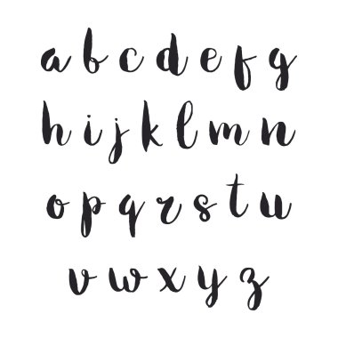 elle çizilmiş vektör alfabesi