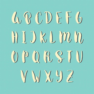 elle çizilmiş vektör alfabesi