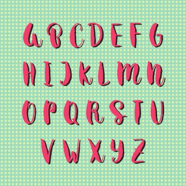 elle çizilmiş vektör alfabesi