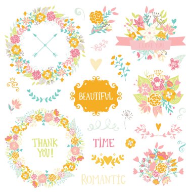 Düğün vintage öğeler koleksiyonu