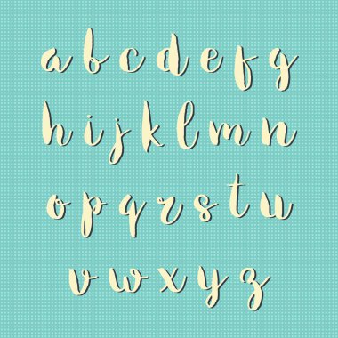 elle çizilmiş vektör alfabesi