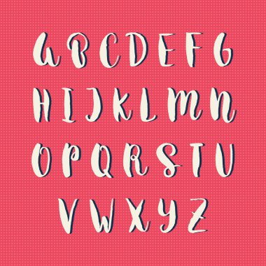 elle çizilmiş vektör alfabesi