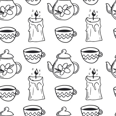 Elle çizilmiş Dikişsiz vintage desen