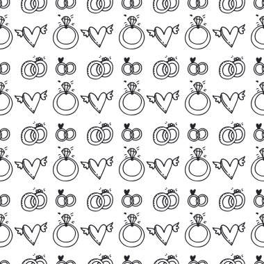 Elle çizilmiş Dikişsiz vintage desen