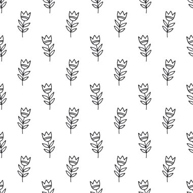 Elle çizilmiş Dikişsiz vintage desen