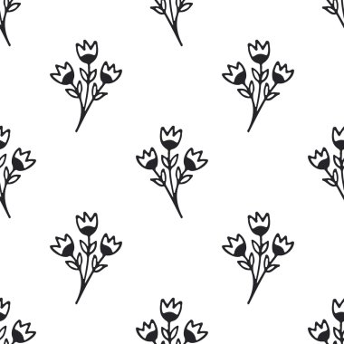 Elle çizilmiş Dikişsiz vintage desen