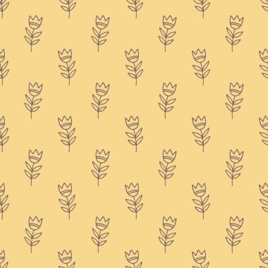 Elle çizilmiş Dikişsiz vintage desen