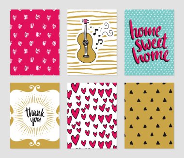 Romantik kartları koleksiyonu.