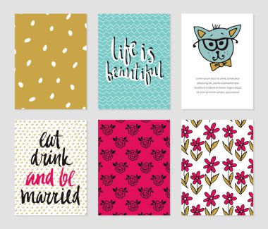 Romantik kartları koleksiyonu.