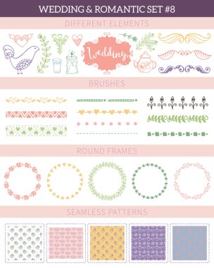 Düğün vintage öğeleri büyük koleksiyonu